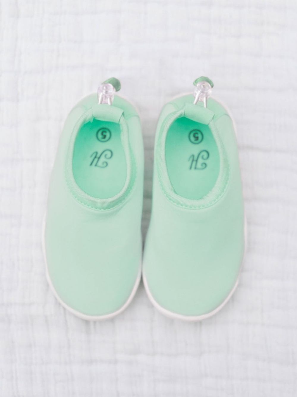 Kids Size 9 Toddler Mint Slip-On Water Shoes with Easy Pull Tab And Tighteners